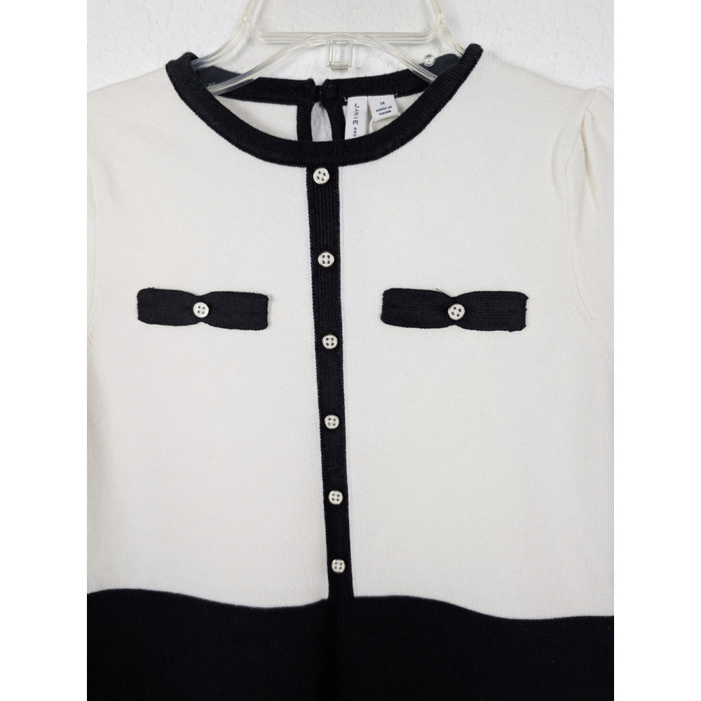 NWT Janie and Jack Bow Dress Sz 14 Black White Classic Preppy - Picture 3 of 9